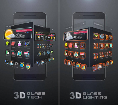 Скриншоты к 3D Glass Tech Theme